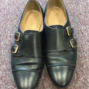 J Crew Collection Navy Side Buckle Oxfords 7